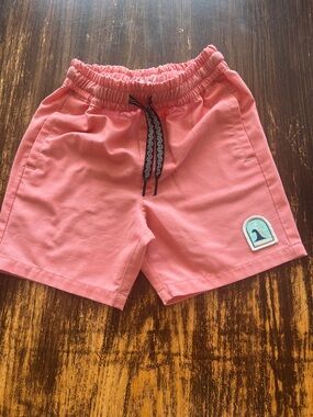 F&F Coral Pink Drawstring Swim Trunks for Kids